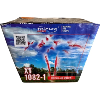 DENNÍ dýmový ohňostroj ČERVENÝ šikmý 36 ran 30 mm