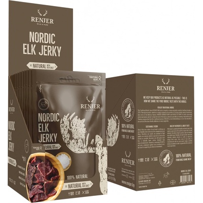 RENJER Traditional Nordic Elk Losí Jerky Sea Salt 300 g