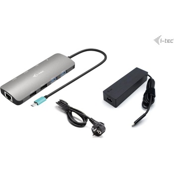 i-Tec USB-C Metal Nano 2x Display Docking Station with PD 100 W + Charger 100W C31NANOHDM2D100