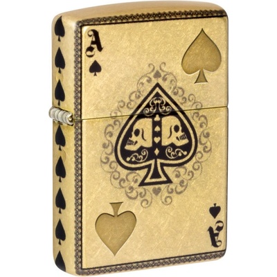 Zippo Gold Ace of Skulls