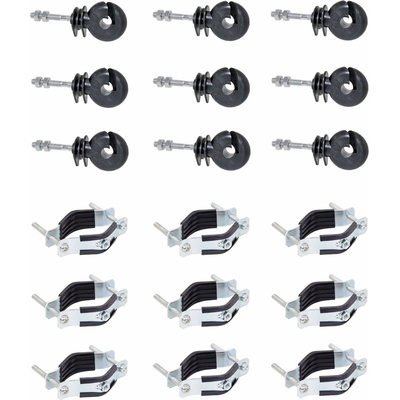 Sada pro elektrický ohradník kruhové izolátory M6 s objímkou - 25 ks