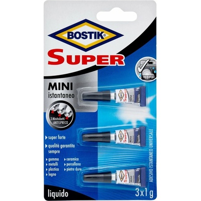 Bostik SUPER univerzálne sekundové lepidlo mini 3x1g