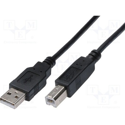 Digitus AK-300102-030-S USB 2.0, USB A vidlice, USB B vidlice, niklovaný, 3m, černý