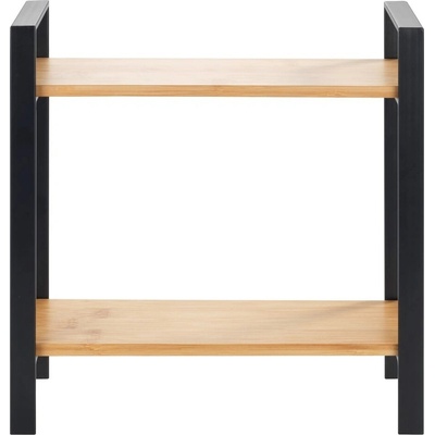 Wenko | WENKO 53029100 - Polica LOU 32x33 cm čierna/hnedá | WE0525