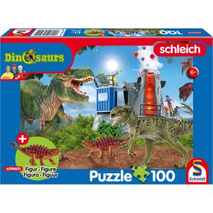 Schmidt Spiele - Puzzle Dinosaurs from Prehistoric Times + figure - 100 piese
