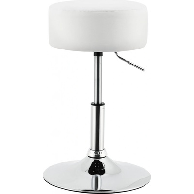 FurniGO - Taburetka Tonia bílo-stříbrná – Zboží Dáma