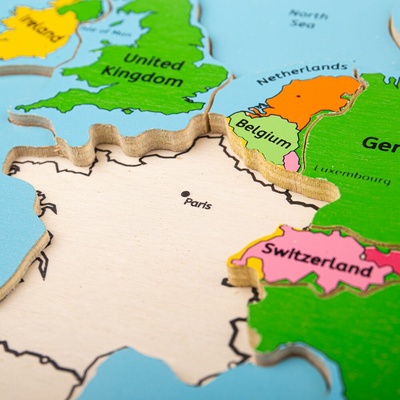 Bigjigs Toys Dřevěné mapa Evropy 25 dielov