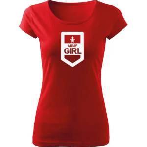 DRAGOWA дамска тениска с къс ръкав, Army Girl, червена, 150г/м2 (5056)