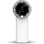 Techsuit - Премиум мини ръчен вентилатор (A8) - с LED дигитален дисплей, USB-C презареждаем, 5 скорости на вятъра, 3600mAh - бял