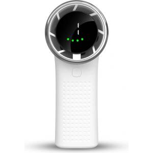 Techsuit - Премиум мини ръчен вентилатор (A8) - с LED дигитален дисплей, USB-C презареждаем, 5 скорости на вятъра, 3600mAh - бял