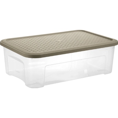 Tontarelli Box ARIANNA 29,5 l s víkem ,transparent/šedohnědá 8034181A75