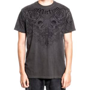 AFFLICTION мъжка тениска affliction - forgotten - vtg. black pigment dye - a27672-vbpd