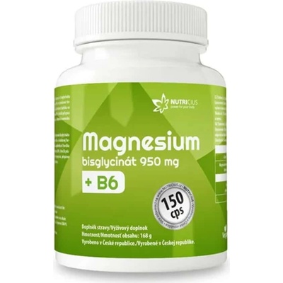 Magnesium bisglycinát 950 mg +B6 150 kapslí