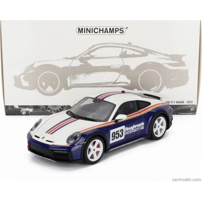 Minichamps Porsche 911 992 N 953 Rally Dakar Roughroads Coupe 2023 bielo modrá 1:18