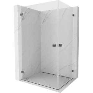 Mexen Lunar-B Duo душ кабина с панти 95 x 80 см, прозрачна, четка в сив цвят - 832-095L-080P-66-00 (832-095L-080P-66-00)