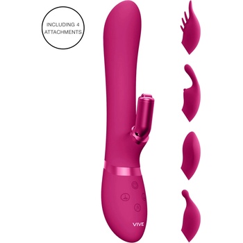 Image 1 of VIVE Chou - акумулаторен вибратор с подменящи се глави (розов)
