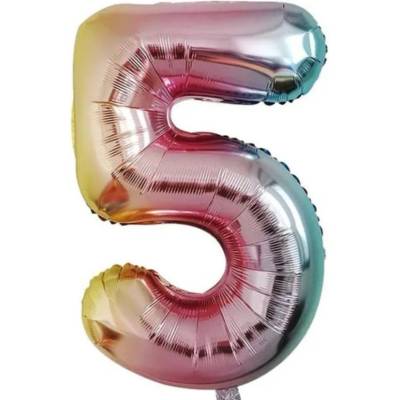 Wiky Balónek nafukovací číslo 5 duhový