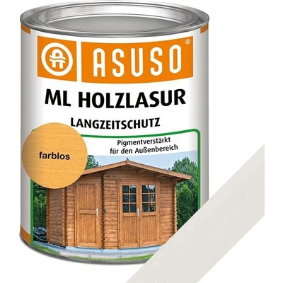 Lazurovací lak na dřevo Clou Asuso ML Holzlasur 0,75 l bílý polomat olejový rozpouštědlový