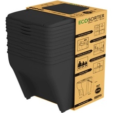 Ecosorter Stohovateľné nádoby na triedený odpad - zostava 3 x 25l, antracitová