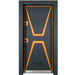 The Door Блиндирана врата Star TD 502 PVC черно оранжево (цена без монтаж)
