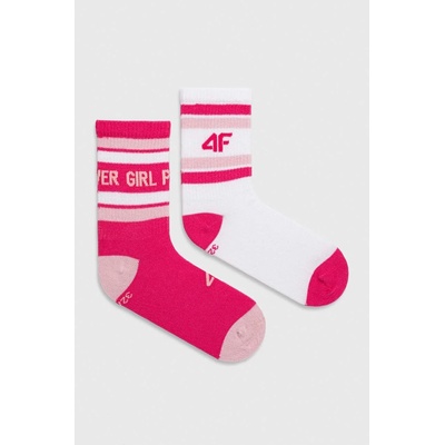 4F Детски чорапи 4f (2 броя) в розово (4fjss23usocf100)