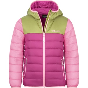 TROLLKIDS Детско синтетично яке Trollkids Girl's Eikefjord Jacket Synthetic jacket - Hedge Green / Fresh Berry / Candy Pink - размер 92 (EU) (703-3288-1611)