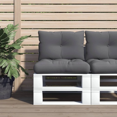 vidaXL Палетни възглавници, 2 бр, антрацит, текстил (360834)