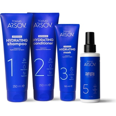 Tomas Arsov INTENSIVE HYDRATING Šampon 250 ml + Kondicionér 250 ml + Maska 150 ml + Vlasové sérum 150 ml set – Hledejceny.cz