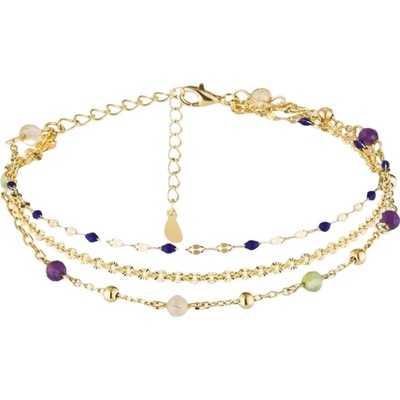 Preciosa Pozlacený stříbrný náramek s přírodními kameny Coralia Royal Lagoon 5456Y70