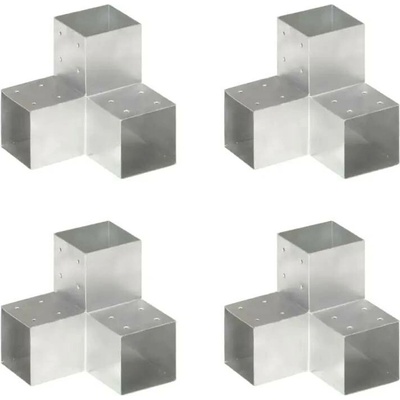 Greatstore Trámová spojka 4 ks ve tvaru Y pozinkovaný kov 101 x 101 mm
