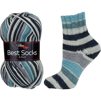 Vlna-hep Příze Best Socks 6-fach - ponožková - vlna Best Socks 6-fach: 6-fach - melír 7365