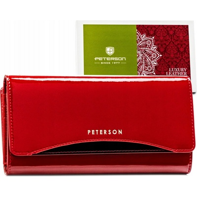 Peterson Dámská kožená peněženka PTN BC-415 Red+Black v krabičce RFID