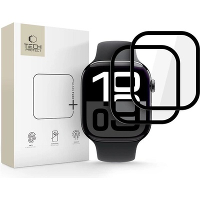 Tech-Protect 2 x хибридно стъкло за Apple Watch 10 (46mm) от Tech-Protect Glass Flex+ - Черен (5906302318902)