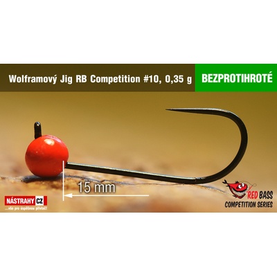 NASTRAHY.cz Bezprotihrotý wolframový Jig RB Competition #10 14 mm 0,35 g Red 5 ks
