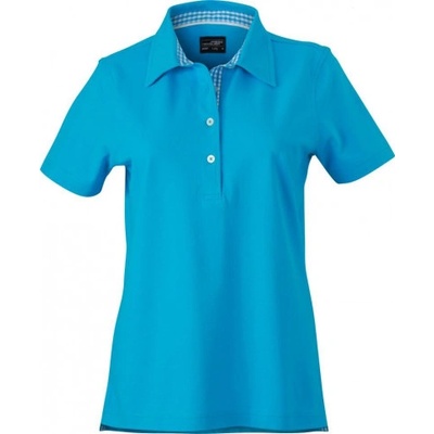 COTTON Dámska polokošeľa JAMES & NICHOLSON 969 s krátkym rukávom svetlo modrá