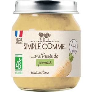Simple Comme Био зеленчуково пюре Simple Comme - Пащърнак, 4 м+, 125 g (3288131900025) - ozone