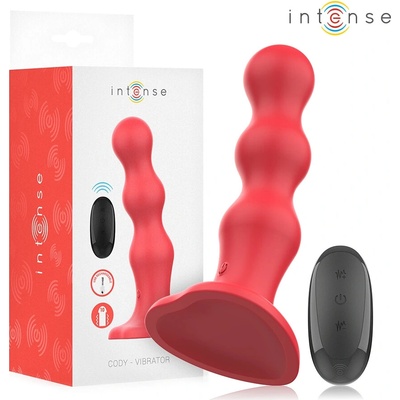 Intense Cody Vibrator with Suction Cup & Remote Control Red