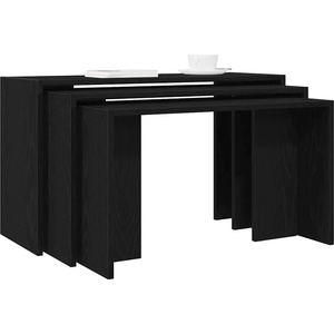 vidaXL Стифиращи маси, 3 бр, черни, инженерно дърво (858534)