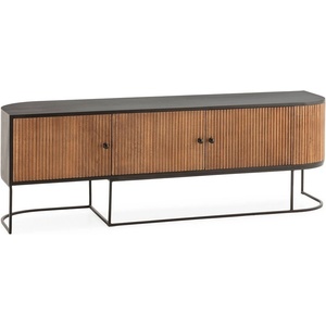 MOME Маса за телевизор от масивно манго в естествен цвят 160x55x40 cm Curve - MOME (18371)