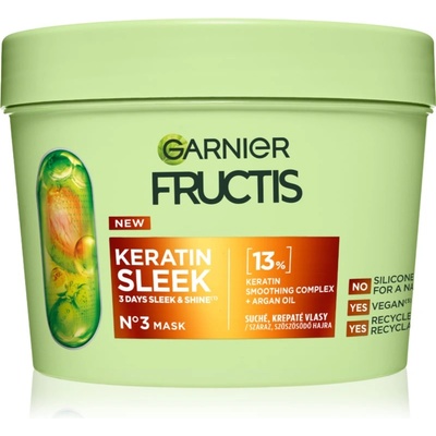 Garnier Fructis Keratin Sleek маска за коса за суха и увредена коса 370ml
