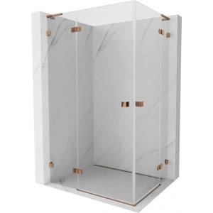 Mexen Lunar L Duo лява душ кабина 100 x 70 cm, прозрачно, розово злато - 834L-100L-070P-60-00 (834L-100L-070P-60-00)