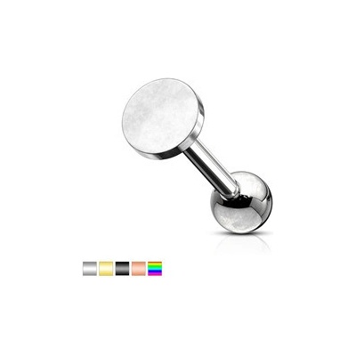 Piercingate Činka do ucha plochý kruh PNC00145 Stříbrná