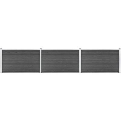 vidaXL Set plotového dílce WPC 526 x 105 cm černý