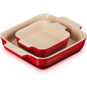 Le Creuset Форми за печене квадратни 14 + 23 см, вишнево, 2 бр (79035000600006)