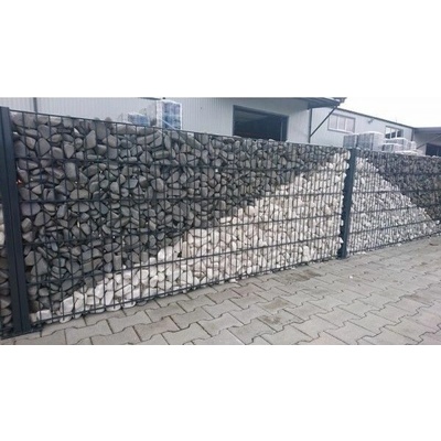 Gabiónový plot - sekcia 250 x 143 cm, vrátane príslušenstva, antracitová šedá