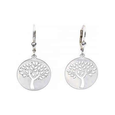 Zlato-minerály stříbrné náušnice strom života SUP02093mn