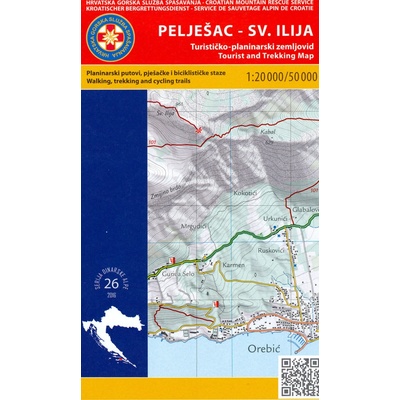 Pelješac Sv. Ilija 1:20.000 / 1:50.000 turistická mapa HGSS