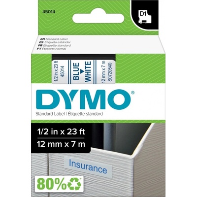 Dymo D1 45014 12 mm biela / modrá tlač 7 m S0720540