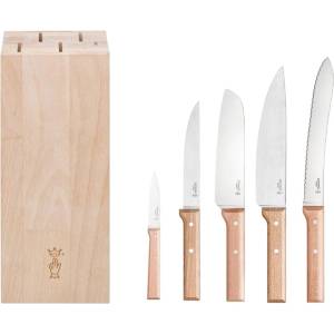Opinel Комплект ножове с блок PARALLÈLE BREAD, комплект от 6 бр. , натурално, буково дърво, Opinel (OPIA0045606)