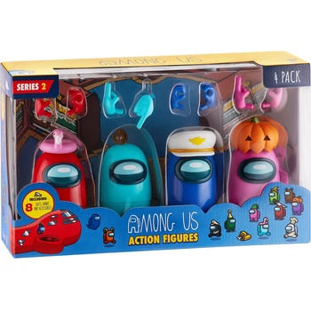 Image 1 of PMI Комплект екшън фигури P. M. I. Games: Among Us - Crewmates (8 hats and accessories) (Series 2), 4 бр. , асортимент (074507)